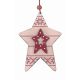 Χριστουγεννιάτικο Ξύλινο Αστεράκι Ροζ (12cm) - 1 Τεμάχιο