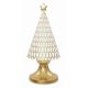 Χριστουγεννιάτικο Διακοσμητικό Δεντράκι Λευκό με Χρυσή Βάση και Αστέρι (30cm)