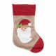 Χριστουγεννιάτικη Διακοσμητική Κάλτσα Μπεζ με Άγιο Βασίλη (55cm)