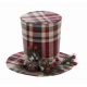 Χριστουγεννιάτικο Διακοσμητικό Υφασμάτινο Καπέλο, Κόκκινο Καρό με Γκι (16cm)