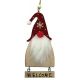 Χριστουγεννιάτικος Ξύλινος Κρεμαστός Νάνος με Επιγραφή "WELCOME" (15cm)
