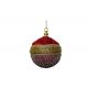 Χριστουγεννιάτικη Μπάλα Δέντρου Κόκκινη Βελούδινη με Χρυσό - 6 εκ.